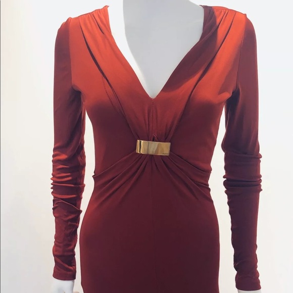 WOMENS PUCCI GOWN IN RED, STRETCH JERSEY SIZE 6 - Picture 2 of 7